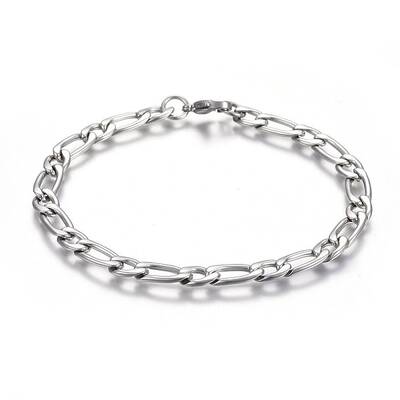 Tarnish Resistant 304 Stainless Steel Figaro Chain Bracelets