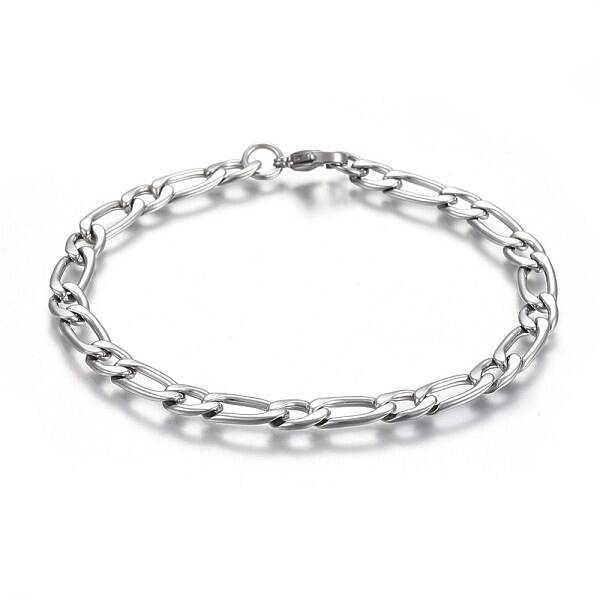 Tarnish Resistant 304 Stainless Steel Figaro Chain Bracelets