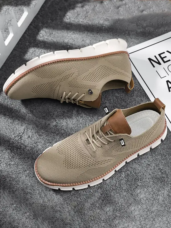 Men's Business Minimalist Lace Up Low Top Sneakers, Casual Breathable Comfortable Sports Running Shoes, Fashionable Lightweig...