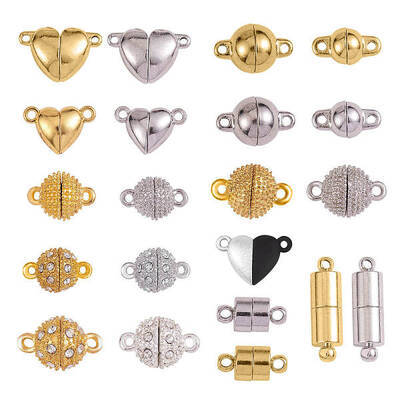 21Pcs 21 Styles Brass Magnetic Clasps