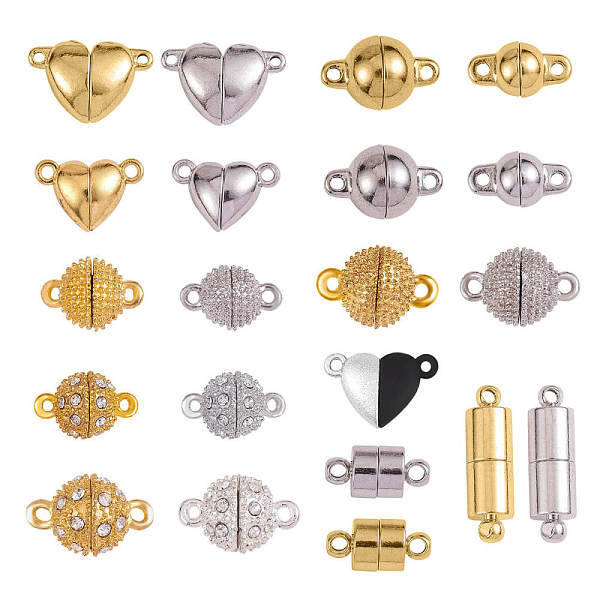 21Pcs 21 Styles Brass Magnetic Clasps