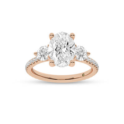 Zephyr Three Quarter Coverage Oval Lab Grown Diamond Engagement Ring | 10K Rose Gold 4 5/8 CT. TW.