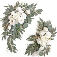 Artificial Flower Arch Kit, 2 Counts/set Romantic Elegant Fake Flowers Arch Kit, Decorative Flower Arrangements for Wedding C...