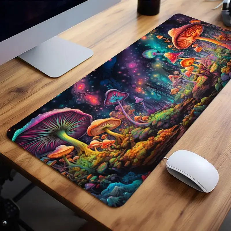 Mushroom Mouse Pad, Psychedelic Vertigo Large Gaming Mouse Pad, 1 Count E-sports Office Keyboard Pad, Computer Mouse Non-slip...