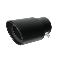 Stainless Steel Car Exhaust Tip 2.4 Inch - Black Powder Coated Finish, Anti-Deformation, Rustproof, Easy Installation, Auto D...