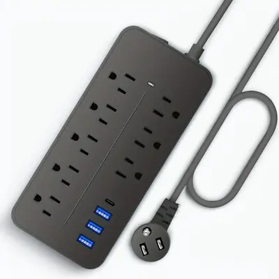 Fall 12 in 1 Power Strip, Multifunctional Spring Outlet Plug with Surge Protector & Automatic Shutoff, Desk Socket with 3 Us...