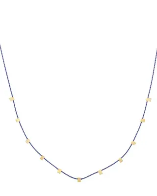 Hilo Necklace | Metal Color: Gold | Color: Dark Blue
