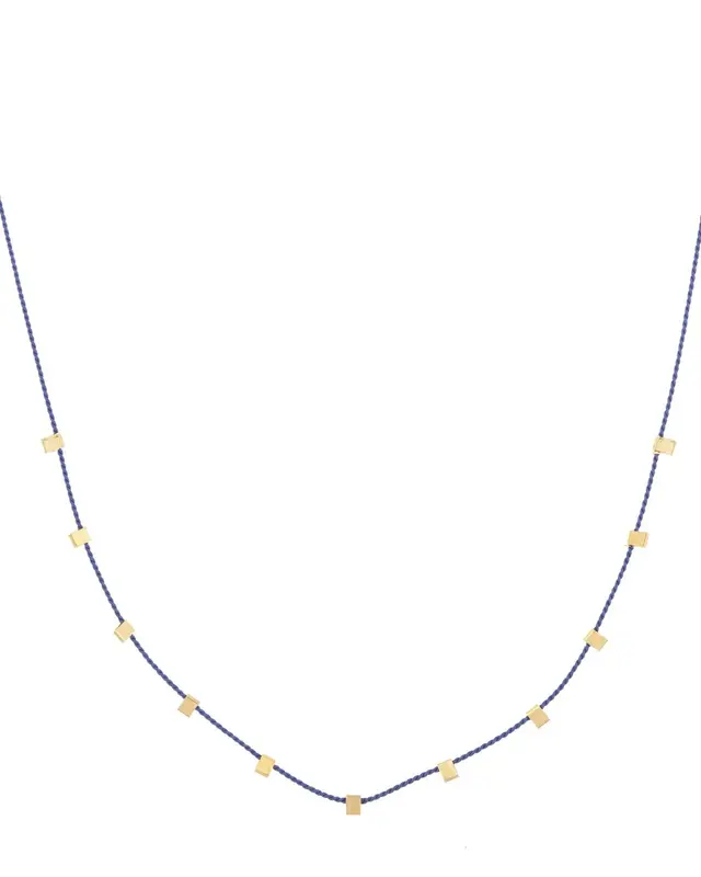 Hilo Necklace | Metal Color: Gold | Color: Dark Blue