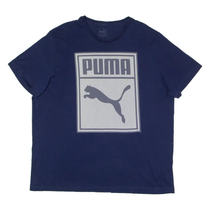 PUMA Mens T-Shirt Blue Crew Neck 2XL