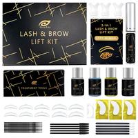 2 in 1 Eyelash & Eyebrow Lifting Kit, 1 Box Professional Eyelash Eyebrow Perm Set for Quick Lifting & Voluminous Coloring, Da...