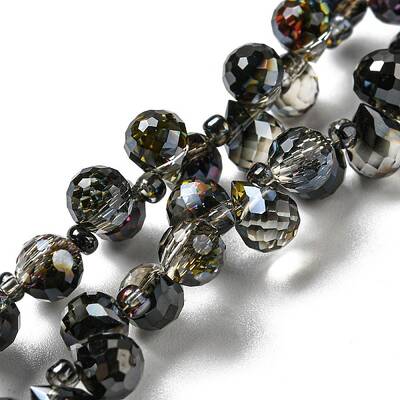 Transparent Electroplate Glass Beads Strands