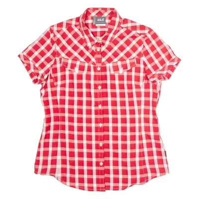 JACK WOLFSKIN Slim Fit Womens Shirt Red Check UK 16