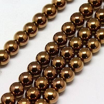 Electroplate Non-magnetic Synthetic Hematite Beads Strands
