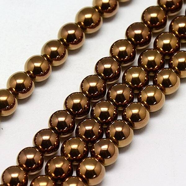 Electroplate Non-magnetic Synthetic Hematite Beads Strands