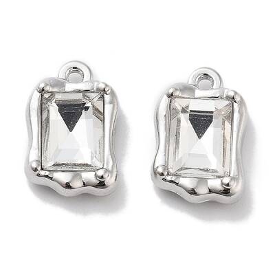 Rack Plating Alloy Rhinestone Charms