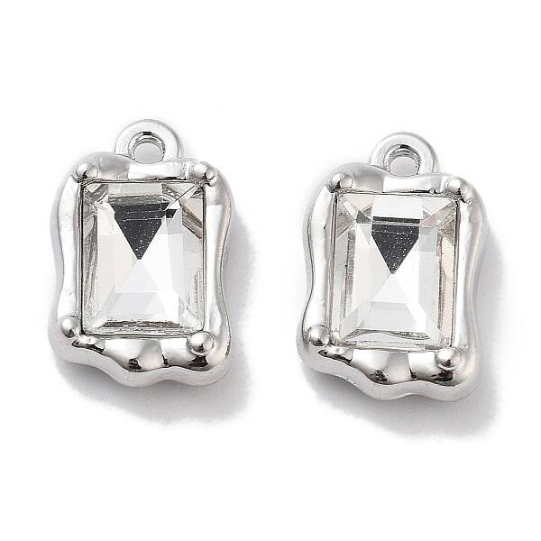Rack Plating Alloy Rhinestone Charms