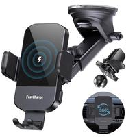 CHGeek Wireless Car Charger, 15W Fast Charging Auto Clamping Car Charger Phone Mount Phone Holder fit for iPhone 15 14 13 12 ...
