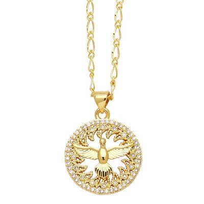 Brass Micro Pave Cubic Zirconia Pendant Necklaces