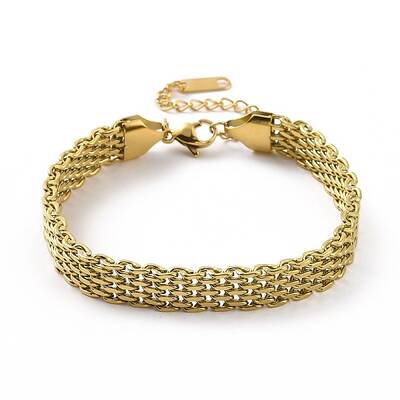 304 Stainless Steel Mesh Chain Bracelet for Men Women