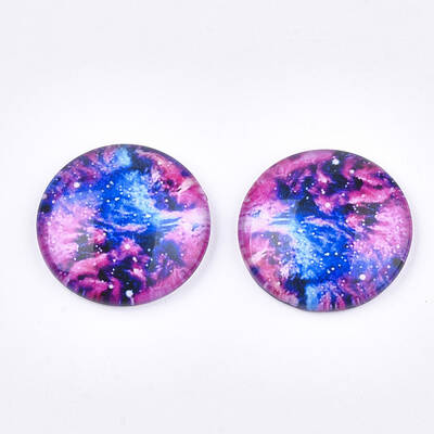 Starry Sky Pattern Printed Glass Cabochons