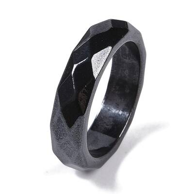 Magnetic Synthetic Hematite Finger Ring for Men Women