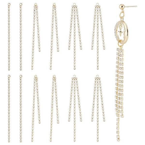24Pcs 3 Style Brass Rhinestone Cup Chain Big Pendants