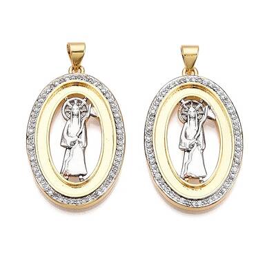 Brass Micro Pave Cubic Zirconia Pendants