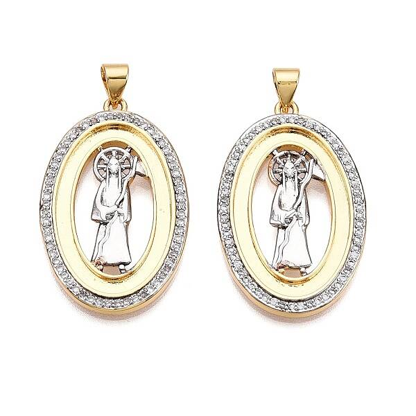 Brass Micro Pave Cubic Zirconia Pendants