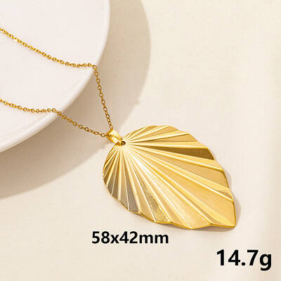 Stainless Steel Leaf Pendant Necklaces