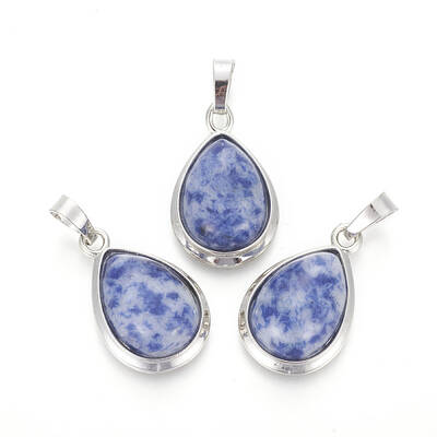 Natural Blue Spot Jasper Pendants