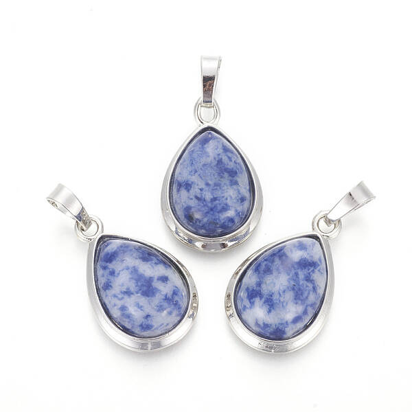 Natural Blue Spot Jasper Pendants