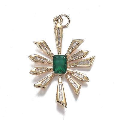 Brass Micro Clear Cubic Zirconia Pendants