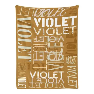 Custom Name Yellow Throw Blanket Kid Birthday Gift - Aperturee