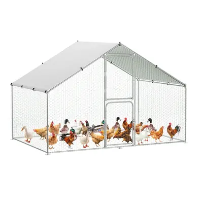 Garvee Heavy-Duty Walk-In Metal Chicken Coop for Backyard or Farm Hens – Double Lockable Doors, Galvanized Steel, Waterproo...