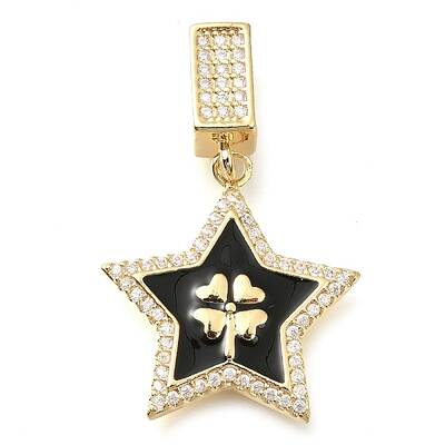 Brass Micro Pave Cubic Zirconia Pendants
