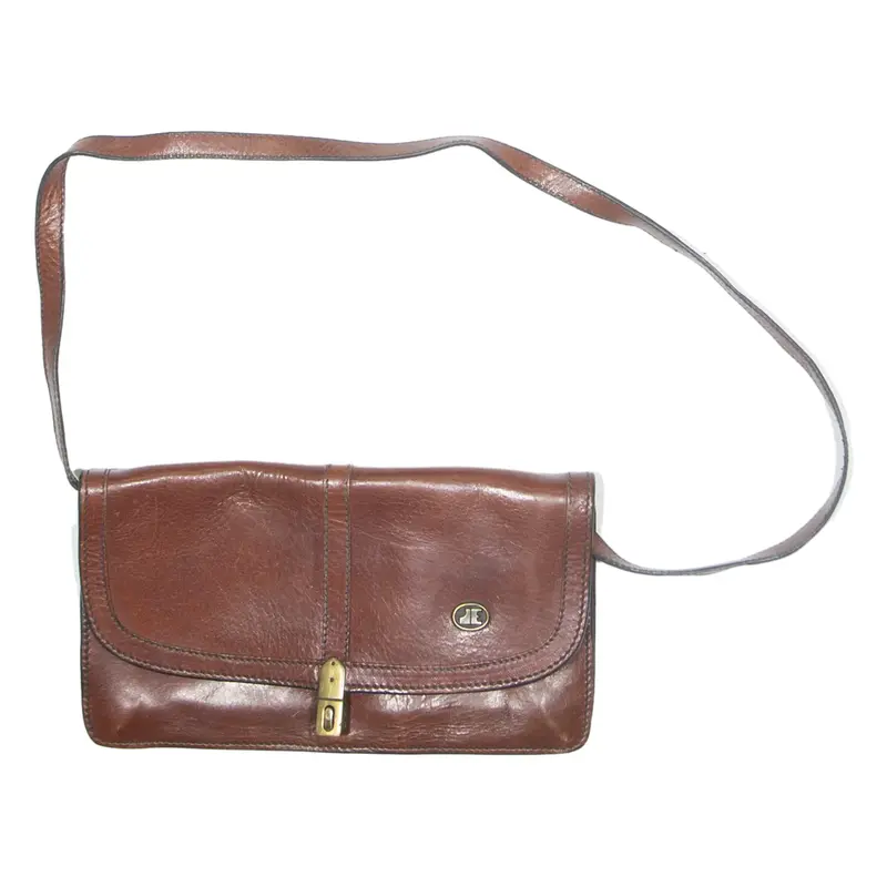 Mens Shoulder Bag Brown Leather 90s