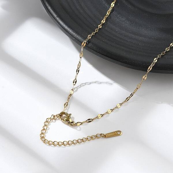 Ion Plating(IP) 304 Stainless Steel Dapped Chain Necklace for Men Women