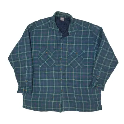 WINDRIDGE Lumberjack Shirt Green 90s Plaid Long Sleeve Mens L