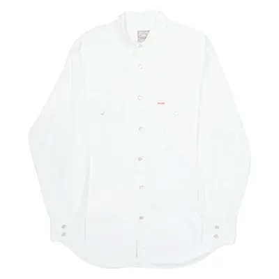 TEDDYS Mens Denim Shirt White Long Sleeve S