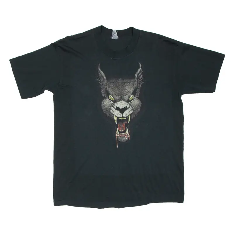Wolf Mens T-Shirt Black M