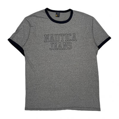 Nautica T-Shirt - XL Grey Cotton Blend