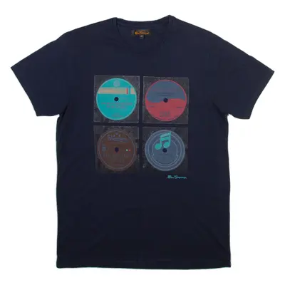 BEN SHERMAN Mens T-Shirt Blue Crew Neck M