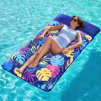 SLOOSH Inflatable Pool Floats Raft - XL Fabric Covered Pool Mat Lounger Floaties for Adults, Ultra Comfort Inflatable Water F...