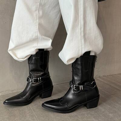 CHIKO Zuleyca Pointy Toe Block Heels Ankle Boots