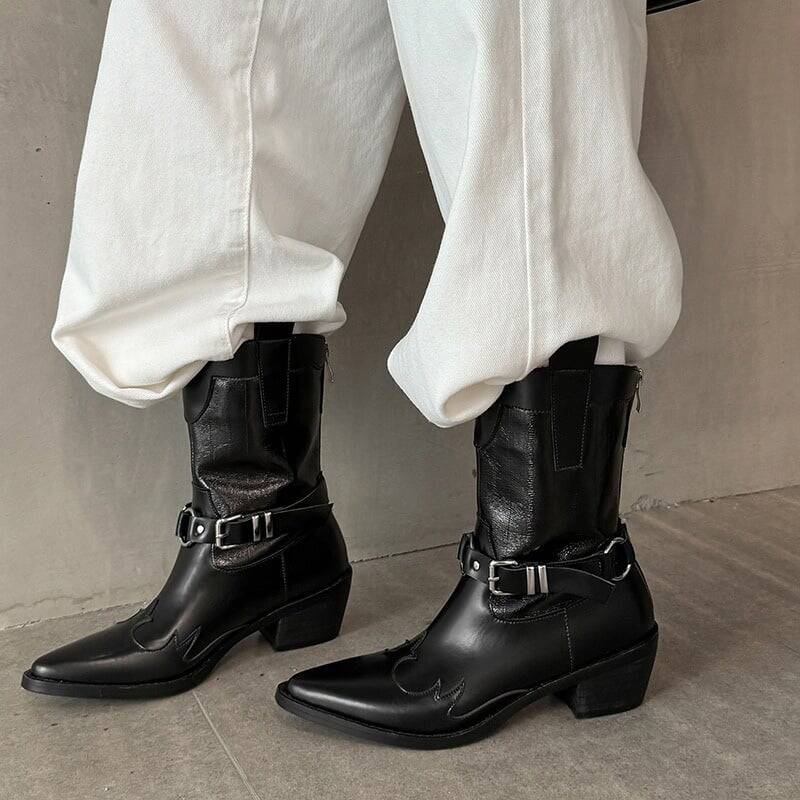 CHIKO Zuleyca Pointy Toe Block Heels Ankle Boots