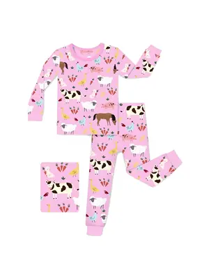 babee Reshinee Bamboo Toddler Girls Kids Pajamas, Temp-sensing Tagless Sensitive skin Nightwear, Snug-fit long sleeve Sleepwe...