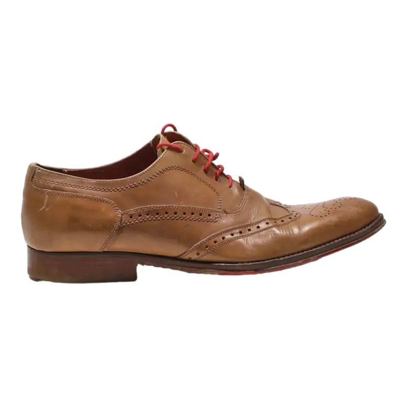 MINELLI Brogue Shoes Brown Leather Mens UK 8