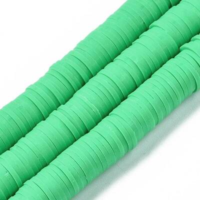 Flat Round Handmade Polymer Clay Beads