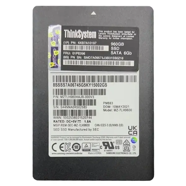 01PE096 Lenovo 960GB SATA 6GB/s (G4HS) 2.5-Inch Internal Solid State Drive