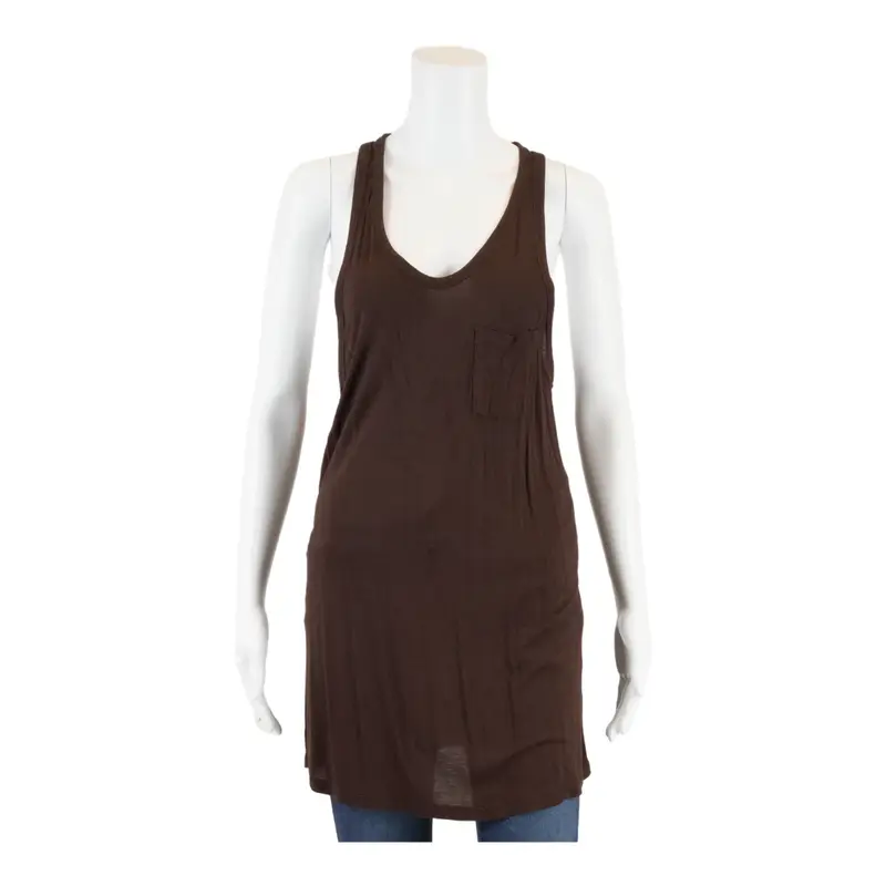 ALEXANDER WANG Plain Racer Back Vest Top Brown Sleeveless Womens M